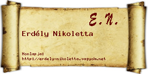 Erdély Nikoletta névjegykártya